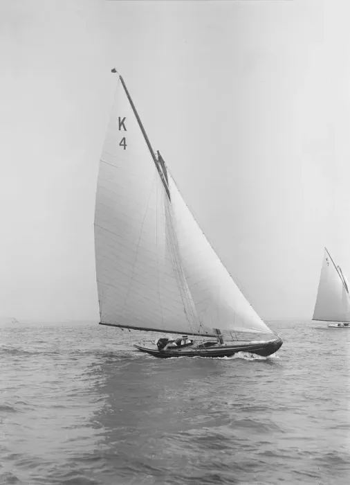 Framed Print : The 7 Metre Anitra (K4) sailing close-hauled, 1912. Creator: Kirk & Sons of Cowes Framed Print : The 7 Metre Anitra (K4) sailing close-hauled, 1912. Creator: Kirk & Sons of Cowes