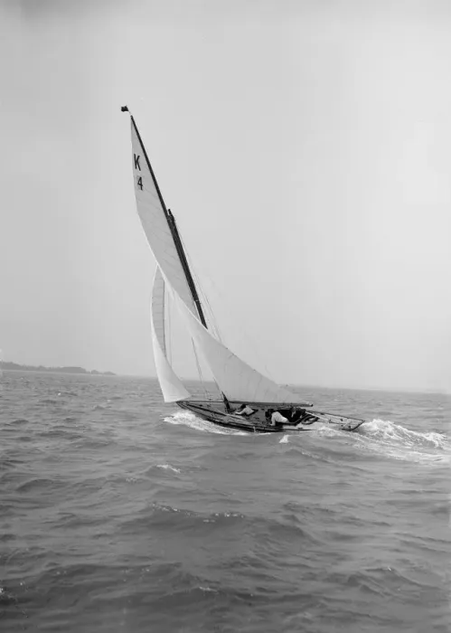 Framed Print : The 7 Metre Anitra sailing with a good wind, 1911. Creator: Kirk & Sons of Cowes Framed Print : The 7 Metre Anitra sailing with a good wind, 1911. Creator: Kirk & Sons of Cowes