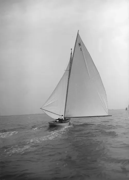Framed Print : The 7 Metre Marsinah (K1) sailing with spinnaker, 1912. Creator: Kirk & Sons of Cowes Framed Print : The 7 Metre Marsinah (K1) sailing with spinnaker, 1912. Creator: Kirk & Sons of Cowes