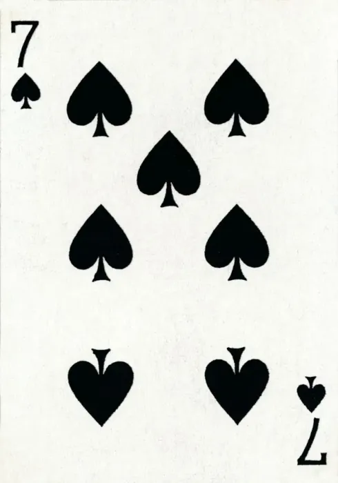 Framed Print : 7 of Spades from a deck of Goodall & Son Ltd. playing cards, c1940 Framed Print : 7 of Spades from a deck of Goodall & Son Ltd. playing cards, c1940