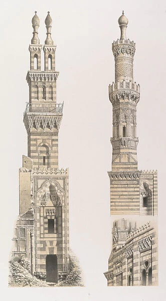 70. Mosquées Naçeriyeh et El Bordéni, au Kaire, 1843. Creator: Fichot