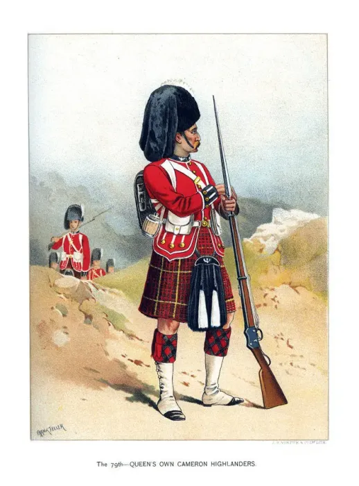 Framed Print : The 79th Queens Own Cameron Highlanders, c1890. Artist: Frank Teller Framed Print : The 79th Queens Own Cameron Highlanders, c1890. Artist: Frank Teller