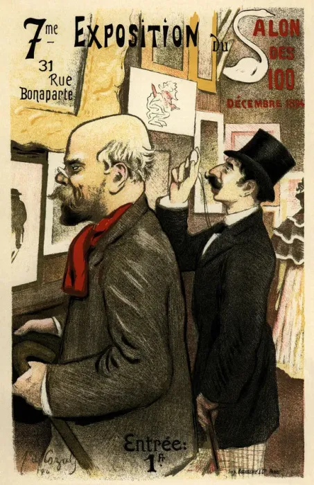 Framed Print : 7me Exposition du Salon des 100 Decembre 1894 (Poster), 1894. Artist: Cazals, Frederic-Auguste (1865-1941) Framed Print : 7me Exposition du Salon des 100 Decembre 1894 (Poster), 1894. Artist: Cazals, Frederic-Auguste (1865-1941)