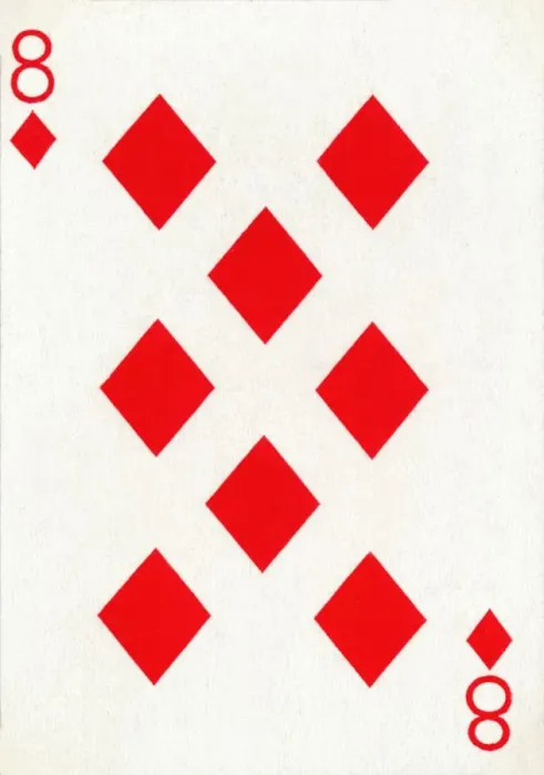 Framed Print : 8 of Diamonds from a deck of Goodall & Son Ltd. playing cards, c1940 Framed Print : 8 of Diamonds from a deck of Goodall & Son Ltd. playing cards, c1940