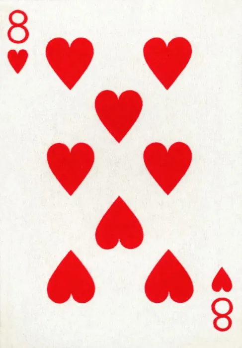 Framed Print : 8 of Hearts from a deck of Goodall & Son Ltd. playing cards, c1940 Framed Print : 8 of Hearts from a deck of Goodall & Son Ltd. playing cards, c1940