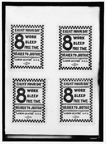 8 hour day signs, between 1910 and 1917. Creator: Harris & Ewing. 8 hour day signs, between 1910 and 1917. Creator: Harris & Ewing