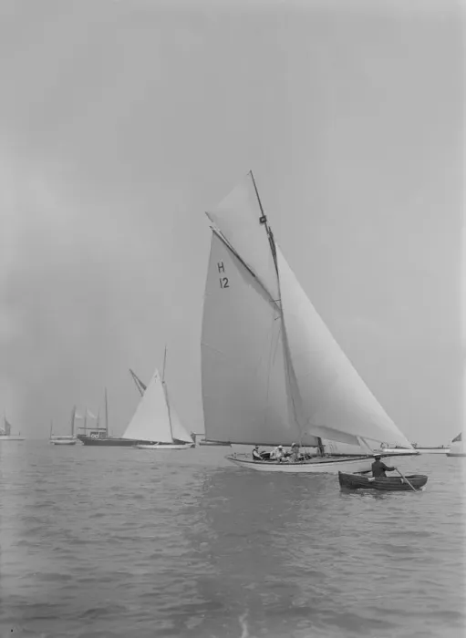 Framed Print : The 8 Metre Class The Truant (H12) sailing close-hauled. Creator: Kirk & Sons of Cowes Framed Print : The 8 Metre Class The Truant (H12) sailing close-hauled. Creator: Kirk & Sons of Cowes
