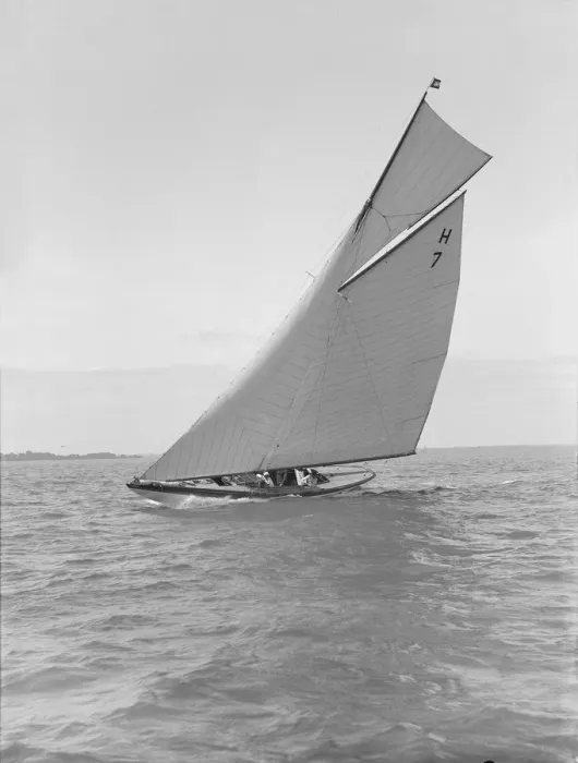 Framed Print : The 8 metre Garraveen (H7), sailing close-hauled, 1914 Creator: Kirk & Sons of Cowes Framed Print : The 8 metre Garraveen (H7), sailing close-hauled, 1914 Creator: Kirk & Sons of Cowes