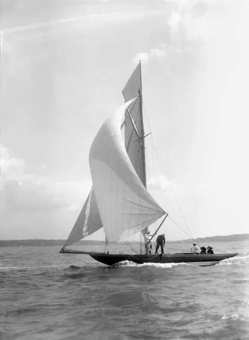 Framed Print : The 8 Metre Termagant sailing with spinnaker, 1911. Creator: Kirk & Sons of Cowes Framed Print : The 8 Metre Termagant sailing with spinnaker, 1911. Creator: Kirk & Sons of Cowes