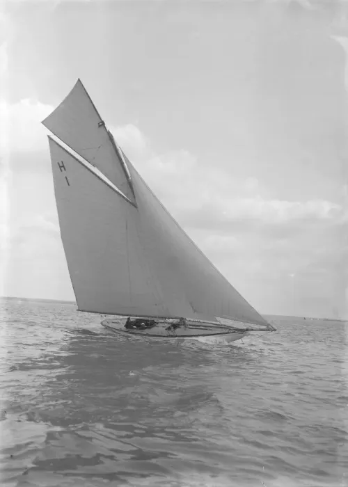 Framed Print : The 8 Metre yacht Norman (H1) sailing close-hauled, 1911. Creator: Kirk & Sons of Cowes Framed Print : The 8 Metre yacht Norman (H1) sailing close-hauled, 1911. Creator: Kirk & Sons of Cowes