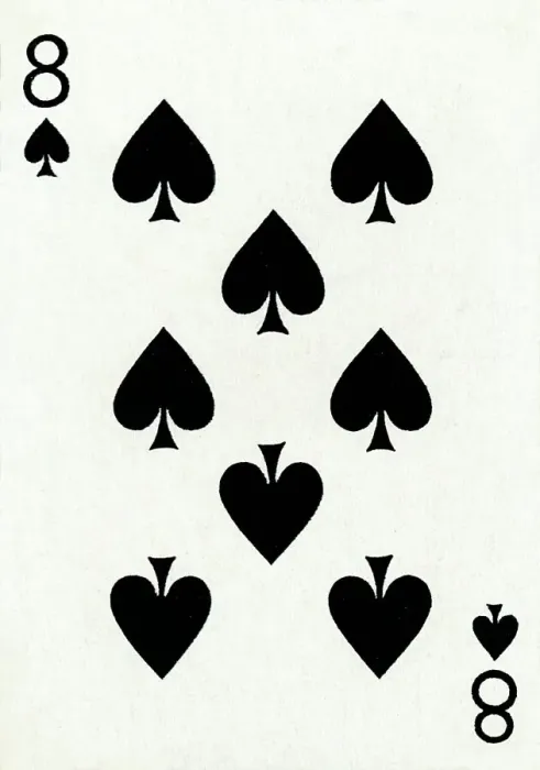 Framed Print : 8 of Spades from a deck of Goodall & Son Ltd. playing cards, c1940 Framed Print : 8 of Spades from a deck of Goodall & Son Ltd. playing cards, c1940