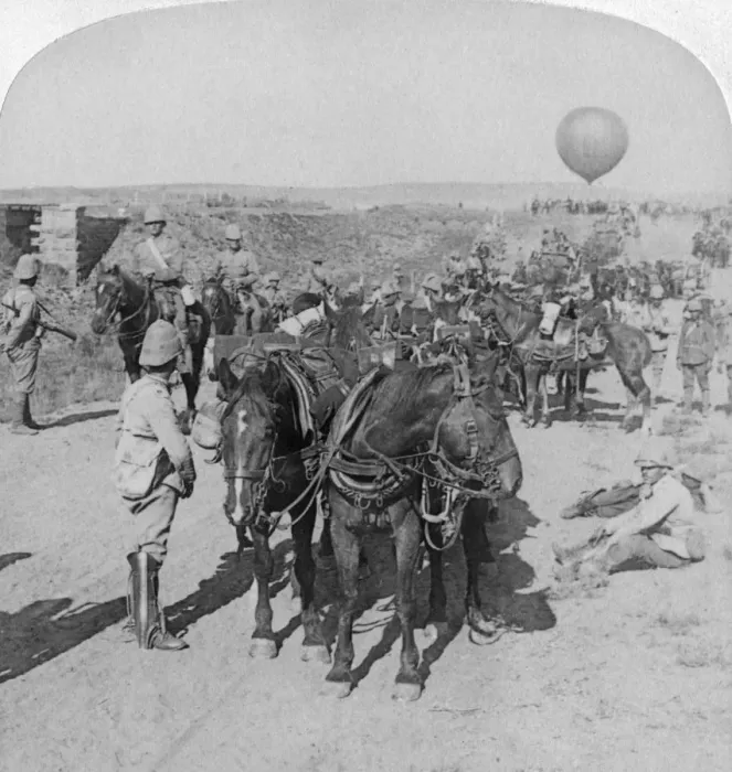 Framed Print : 84th Battery and Balloon Corps, Boer War, South Africa, 1901. Artist: Underwood & Underwood Framed Print : 84th Battery and Balloon Corps, Boer War, South Africa, 1901. Artist: Underwood & Underwood