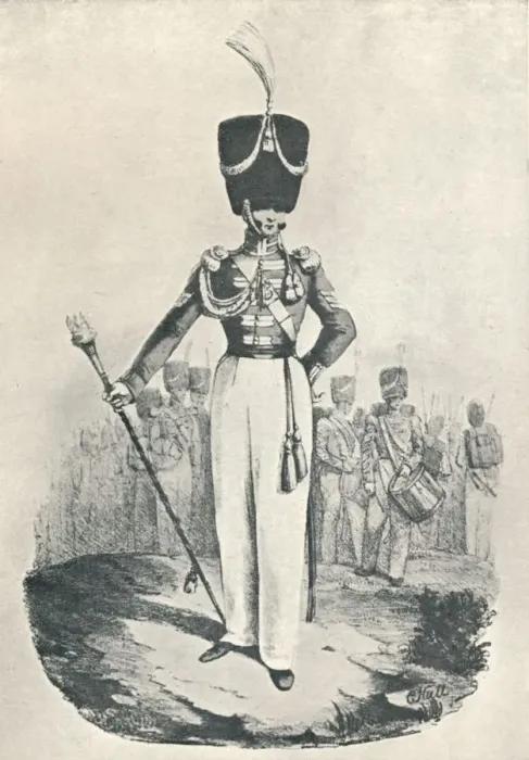 Framed Print : 87th Regiment or Royal Irish Fusiliers, Drum Major (1828), 1828 (1909). Artist: Maxim Gauci Framed Print : 87th Regiment or Royal Irish Fusiliers, Drum Major (1828), 1828 (1909). Artist: Maxim Gauci