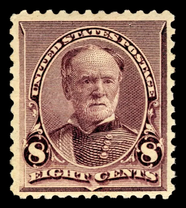 Framed Print : 8c William T. Sherman single, 1893. Creator: American Bank Note Company Framed Print : 8c William T. Sherman single, 1893. Creator: American Bank Note Company