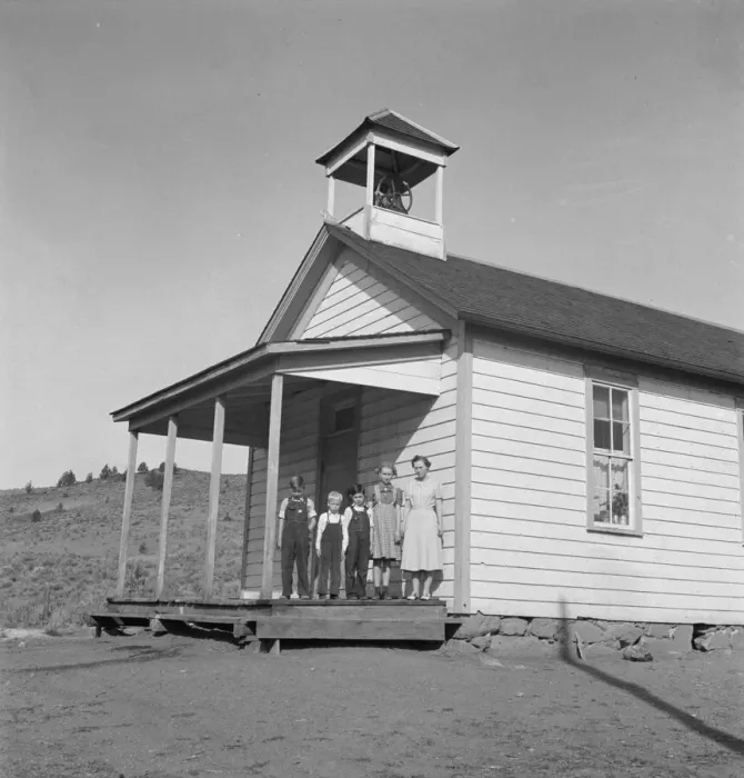 Framed Print : 9: 00 a.m. four pupils attend this day... eastern Oregon county school, Baker County, Oregon, 1939. Creator: Dorothea Lange Framed Print : 9: 00 a.m. four pupils attend this day... eastern Oregon county school, Baker County, Oregon, 1939. Creator: Dorothea Lange
