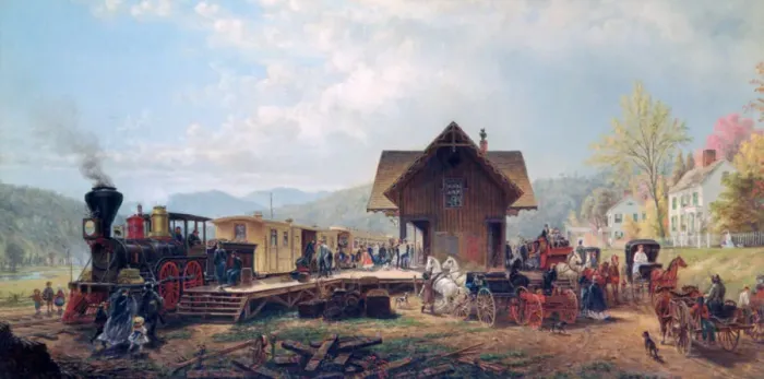 Framed Print : The 9: 45 Accommodation, 1867. Artist: Edward Lamson Henry Framed Print : The 9: 45 Accommodation, 1867. Artist: Edward Lamson Henry