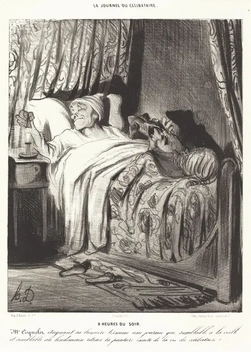 Framed Print : 9 heures du soir, 1839. Creator: Honore Daumier Framed Print : 9 heures du soir, 1839. Creator: Honore Daumier