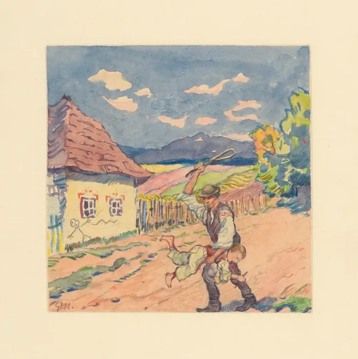 Framed Print : 9.- Payment for painting a whitewashed cottage, 1932. Creator: Gustav Mally Framed Print : 9.- Payment for painting a whitewashed cottage, 1932. Creator: Gustav Mally
