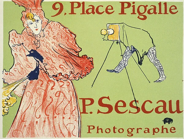 9, Place Pigalle, P. Sescau Photographe (Poster), 1894. Artist: Henri de Toulouse-Lautrec