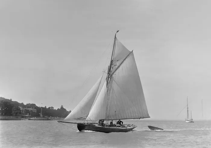 Framed Print : The 9 ton auxilary cutter Grayling, 1921. Creator: Kirk & Sons of Cowes Framed Print : The 9 ton auxilary cutter Grayling, 1921. Creator: Kirk & Sons of Cowes