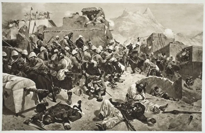 Framed Print : 92nd Highlanders and 2nd Gurkhas storming Gaudi Mullah Sahibdad, Afghanistan, 1901 Framed Print : 92nd Highlanders and 2nd Gurkhas storming Gaudi Mullah Sahibdad, Afghanistan, 1901