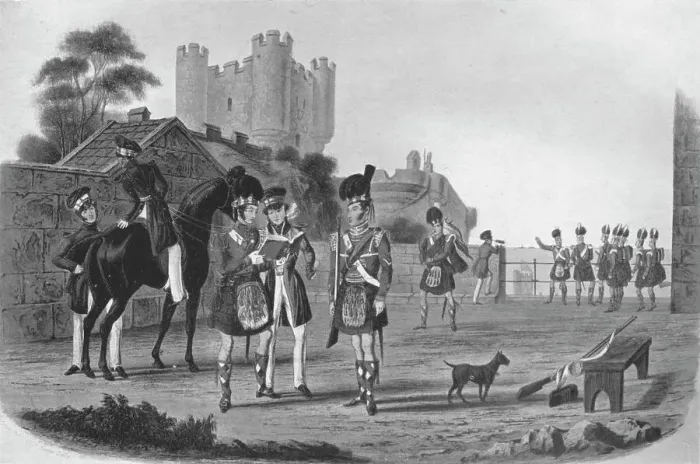 Framed Print : 92nd Highlanders (An Illustrious Stranger in Sight), 1839-1845 (1909). Artist: Richard Gibson Reeve Framed Print : 92nd Highlanders (An Illustrious Stranger in Sight), 1839-1845 (1909). Artist: Richard Gibson Reeve
