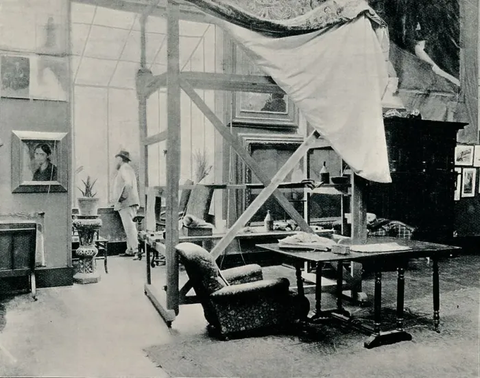 Framed Print : A. Besnard in his Studio, c1897 Framed Print : A. Besnard in his Studio, c1897