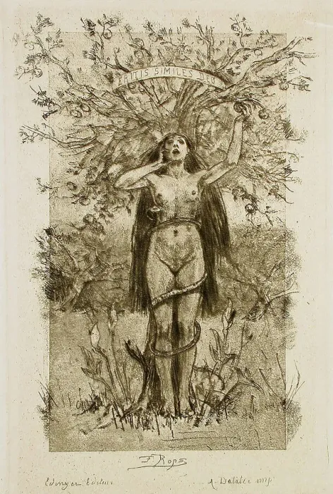 Framed Print : À coeur perdu, 1888. Creator: Félicien Rops Framed Print : À coeur perdu, 1888. Creator: Félicien Rops