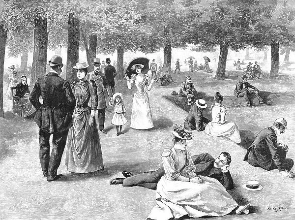 'A Favourite Sunday Resort - A Scene in Hampton Court Grounds, 1891. Creator: Stanislaw Rejchan