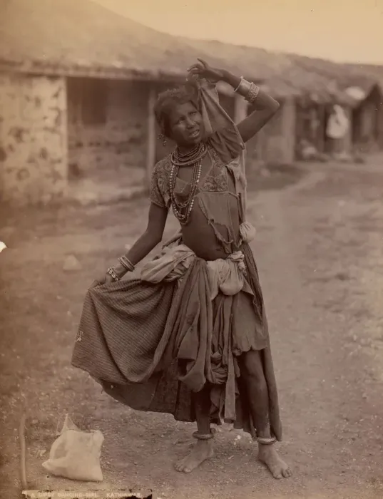 Framed Print : [A Gypsy Dancing-Girl, Kathiawar], ca. 1915. Creator: E. Taurines