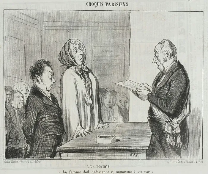 Framed Print : À la Mairie.. 1854. Creator: Honore Daumier Framed Print : À la Mairie.. 1854. Creator: Honore Daumier