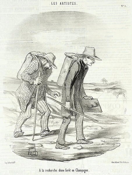À la recherche d'une forêt en Champagne, 1848. Creator: Honore Daumier