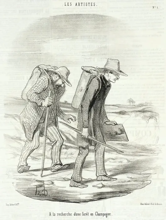 Framed Print : À la recherche d'une forêt en Champagne, 1848. Creator: Honore Daumier Framed Print : À la recherche d'une forêt en Champagne, 1848. Creator: Honore Daumier