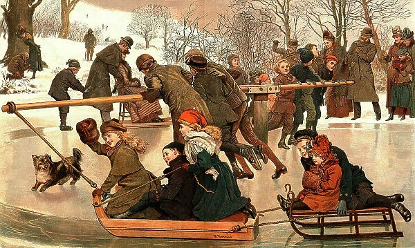 ''A Merry - Go - Round on the Ice' after Robert Barnes, R.W.S., 1890. Creator: Robert Barnes. ''A Merry - Go - Round on the Ice' after Robert Barnes, R.W.S., 1890. Creator: Robert Barnes