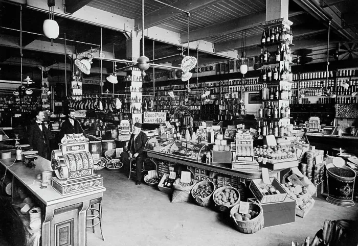 Framed Print : A. Moll, groceries, St. Louis, Mo. between 1895 and 1910. Creator: Unknown Framed Print : A. Moll, groceries, St. Louis, Mo. between 1895 and 1910. Creator: Unknown