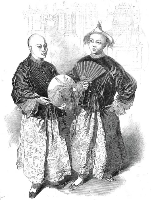 Framed Print : A-Shing and A-Yow, at the Chinese Collection, 1845. Creator: Unknown Framed Print : A-Shing and A-Yow, at the Chinese Collection, 1845. Creator: Unknown