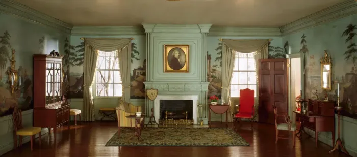 Framed Print : A9: Massachusetts Parlor, 1818, United States, c. 1940. Creator: Narcissa Niblack Thorne Framed Print : A9: Massachusetts Parlor, 1818, United States, c. 1940. Creator: Narcissa Niblack Thorne