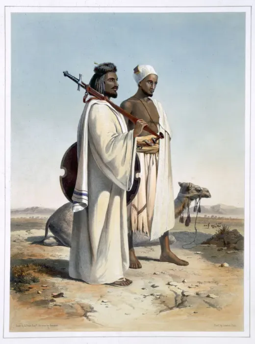 Framed Print : The Ababda, nomads of the eastern Thebaid Desert, 1848. Artist: Freeman