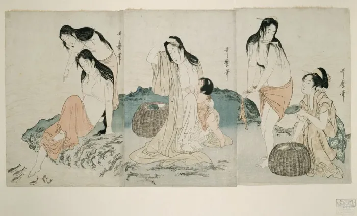 Framed Print : Abalone Divers, Japan, c. 1797 / 98. Creator: Kitagawa Utamaro Framed Print : Abalone Divers, Japan, c. 1797 / 98. Creator: Kitagawa Utamaro