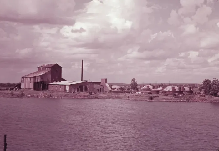 Framed Print : Abandoned brick plant near Muskogee, Oklahoma, 1939 or 1940. Creator: Russell Lee Framed Print : Abandoned brick plant near Muskogee, Oklahoma, 1939 or 1940. Creator: Russell Lee