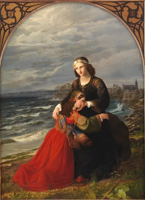 Framed Print : The Abandoned Daughters of the Lord High Constable, Stig Andersen Hvide, 1839. Creator: Dreyer, Dankvart (1816-1852) Framed Print : The Abandoned Daughters of the Lord High Constable, Stig Andersen Hvide, 1839. Creator: Dreyer, Dankvart (1816-1852)