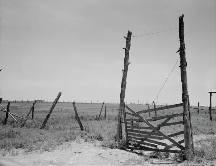 Framed Print : Abandoned land, exhausted soil, Carter County, Oklahoma, 1937. Creator: Dorothea Lange Framed Print : Abandoned land, exhausted soil, Carter County, Oklahoma, 1937. Creator: Dorothea Lange