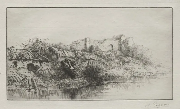 Framed Print : The Abandoned Village. Creator: Alphonse Legros (French, 1837-1911) Framed Print : The Abandoned Village. Creator: Alphonse Legros (French, 1837-1911)