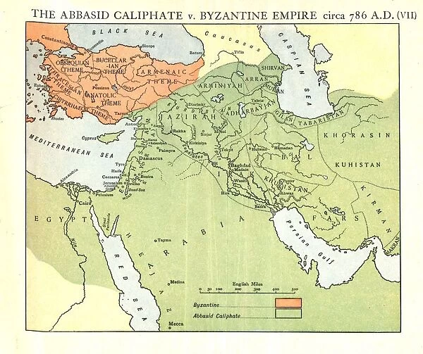 The Abbasid Caliphate v. Byzantine Empire, circa 786 A.D. c1915. Creator: Emery Walker Ltd