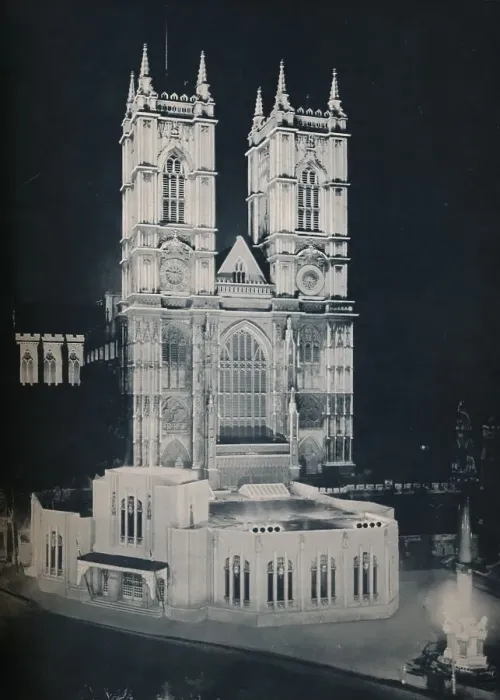 Framed Print : The Abbey Church of St. Peter, Westminster; Showing the Temporary Annexe, 1937 Framed Print : The Abbey Church of St. Peter, Westminster; Showing the Temporary Annexe, 1937