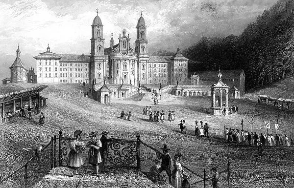The Abbey of Einsiedeln, Schwyz, Switzerland, 1836. Artist: R Wallis
