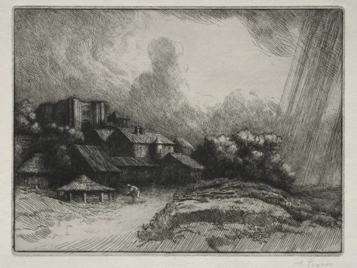 Framed Print : The Abbey Farm. Creator: Alphonse Legros (French, 1837-1911)