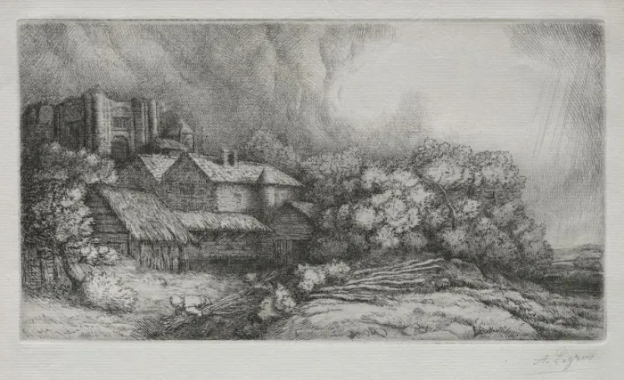 Framed Print : The Abbey Farm (La Ferme de labbaye). Creator: Alphonse Legros (French, 1837-1911) Framed Print : The Abbey Farm (La Ferme de labbaye). Creator: Alphonse Legros (French, 1837-1911)