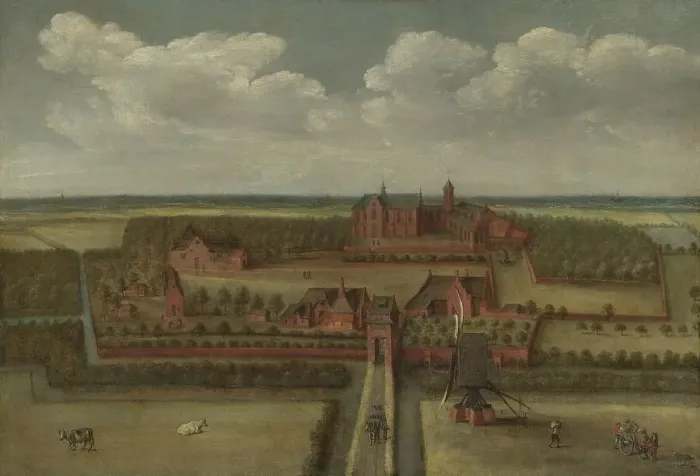Framed Print : The Abbey of Leeuwenhorst in Rijnland, 1641. Creator: Anon Framed Print : The Abbey of Leeuwenhorst in Rijnland, 1641. Creator: Anon