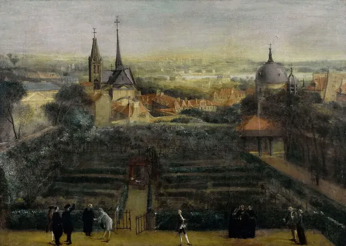 Framed Print : Abbey of Saint-Victor, seen from the College des Ecossais, around 1760, current place Jussieu... Creator: Unknown Framed Print : Abbey of Saint-Victor, seen from the College des Ecossais, around 1760, current place Jussieu... Creator: Unknown
